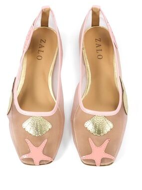 House of ZALO Sylvie Shell Ballet Rose Size 9
